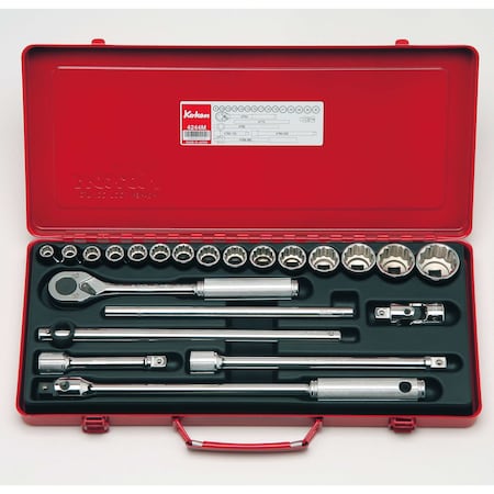 Ko-Ken Socket set 12 Point 22 pieces 1/2 Sq. Drive, 4244A 4244A